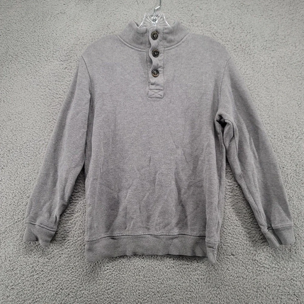 Covington sweater Men's Small button up mock neck pull over sweater ribbed gray